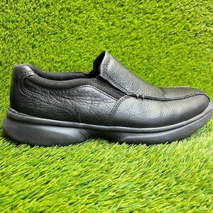 Clarks Bradley Step Mens Size 13W Black Casual Leather Slip On Loafer Shoes